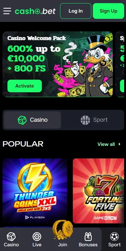 Jouer sur Mobile avec Casho Bet